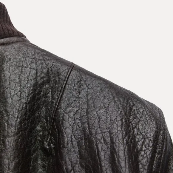 Zara Brown ZW Leather BomberBrown Jacket